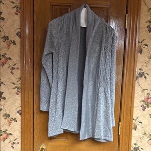 Michael Simon Gray/ silver Open-Front Cardigan